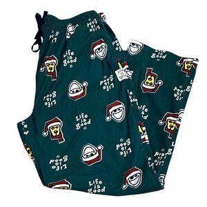 Life Is Good Christmas Santa Jake & Rocket Mens PJ Pajama Lounge Pants X…
